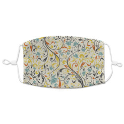 Swirly Floral Adult Cloth Face Mask - XLarge