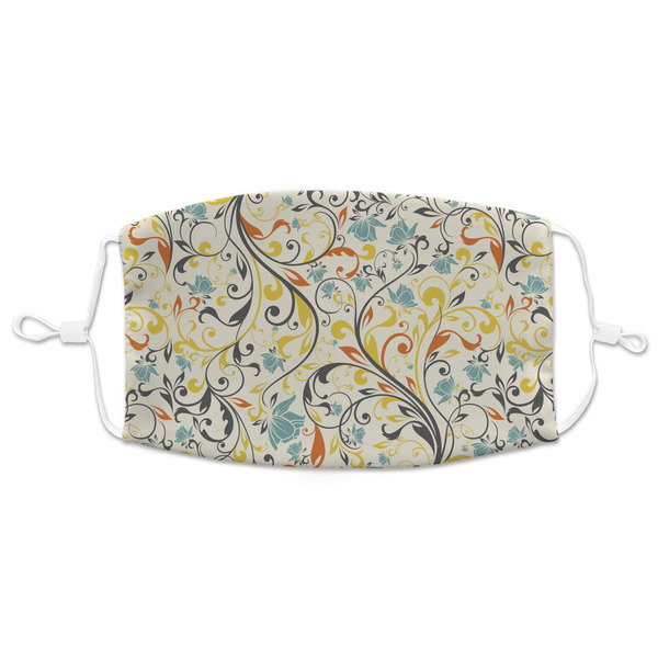 Custom Swirly Floral Adult Cloth Face Mask - XLarge