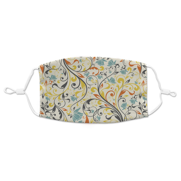 Custom Swirly Floral Adult Cloth Face Mask - Standard
