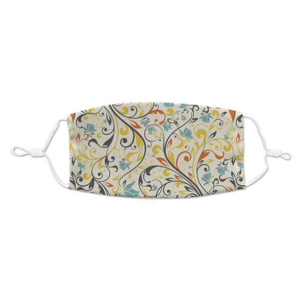 Custom Swirly Floral Kid's Cloth Face Mask - Standard