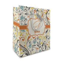 Swirly Floral Medium Gift Bag (Personalized)