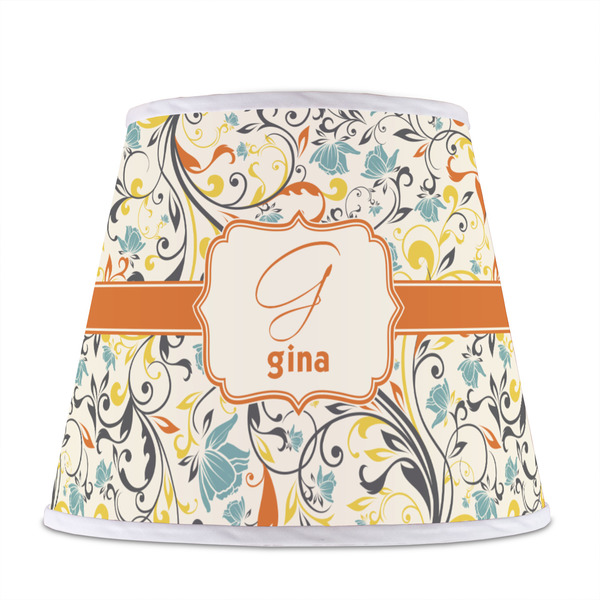 Swirly Floral Poly Film Empire Lampshade - Front View