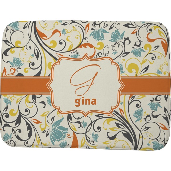 Swirly Floral Memory Foam Bath Mat 48 X 36