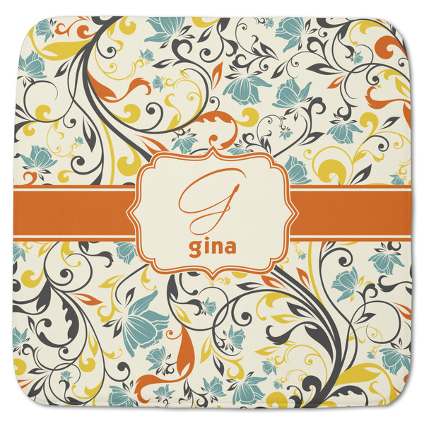 Swirly Floral Memory Foam Bath Mat 48 X 48