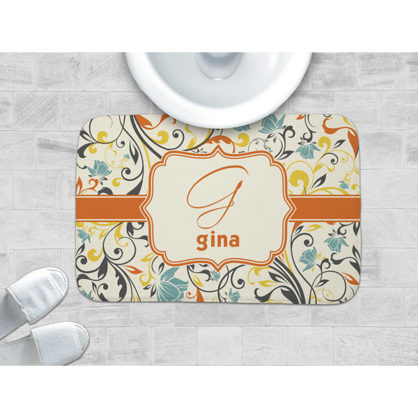 Swirly Floral Memory Foam Bath Mat - LIFESTYLE 34x21