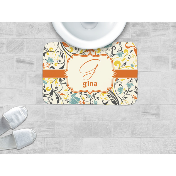 Swirly Floral Memory Foam Bath Mat - LIFESTYLE