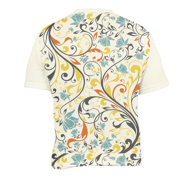 Swirly Floral Men's Crew Neck T Shirt Medium - Back