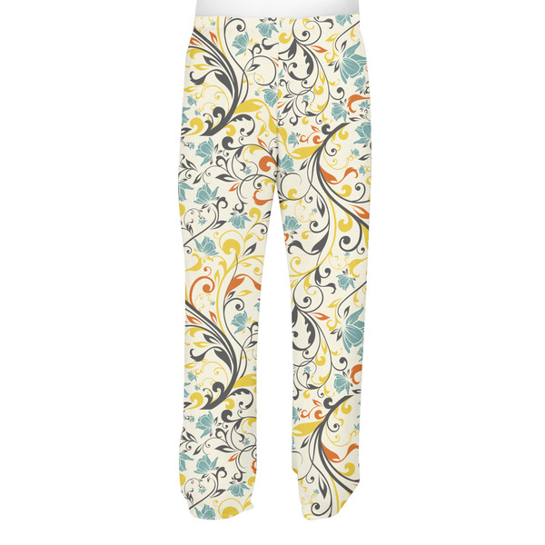 Swirly Floral Men's Pjs Back - on model