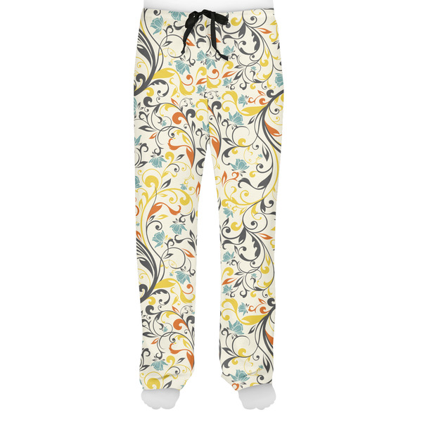 Swirly Floral Men's Pjs Front - on model
