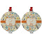 Swirly Floral Metal Ball Ornament - Front and Back