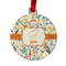Swirly Floral Metal Ball Ornament - Double Sided w/ Name and Initial