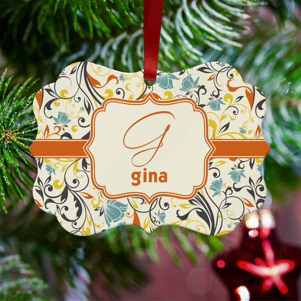 Swirly Floral Metal Benilux Ornament - Lifestyle