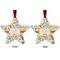 Swirly Floral Metal Star Ornament - Front and Back