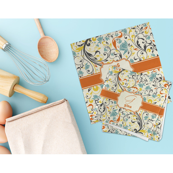 Swirly Floral Microfiber Dish Rag - LIFESTYLE