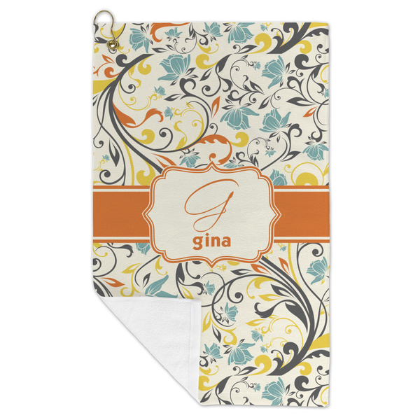 Swirly Floral Microfiber Golf Towels - FOLD