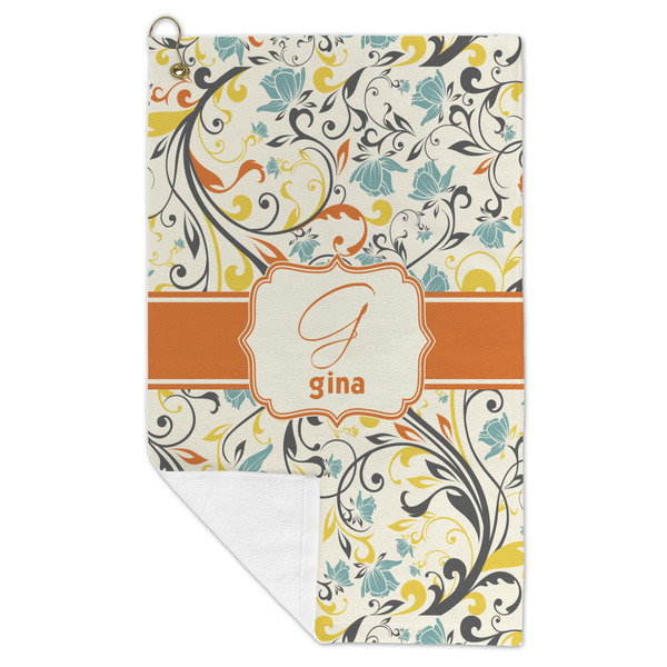 Swirly Floral Microfiber Golf Towels - FOLD