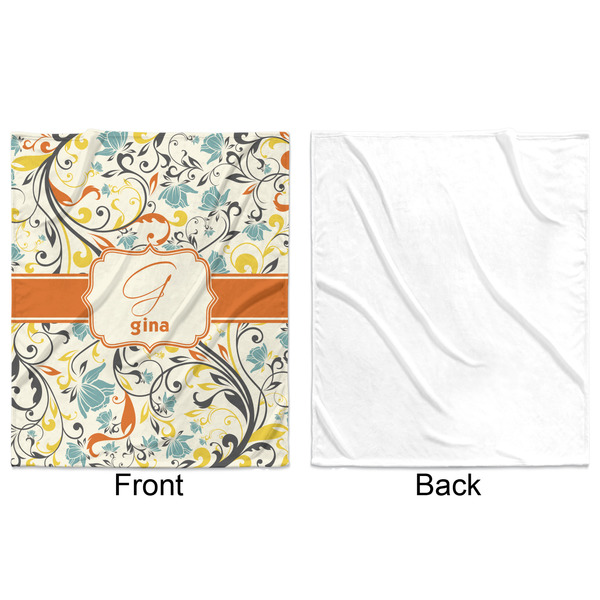 Swirly Floral Minky Blanket - 50"x60" - Single Sided - Front & Back
