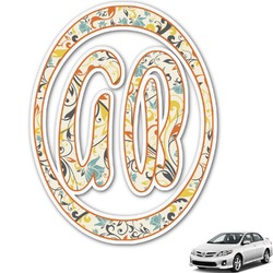 Swirly Floral Monogram Car Decal (Personalized)