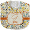 Swirly Floral Velour Baby Bib w/ Name and Initial