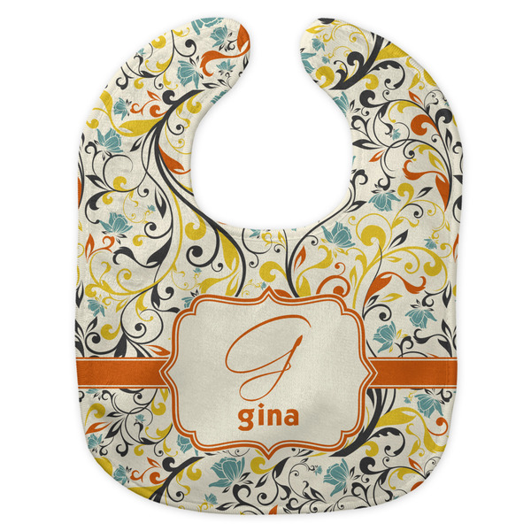 Swirly Floral New Bib Flat Approval