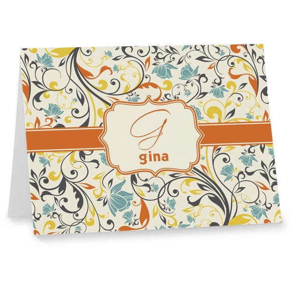 Custom Swirly Floral Note cards (Personalized)