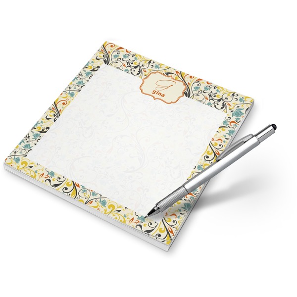 Custom Swirly Floral Notepad (Personalized)