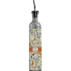 Swirly Floral Oil Dispenser Bottle (Personalized)