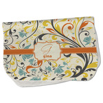 Swirly Floral Burp Cloth - Fleece w/ Name and Initial