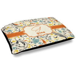 Swirly Floral Outdoor Dog Bed - Large (Personalized)