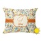 Swirly Floral Outdoor Throw Pillow (Rectangular - 12x16)