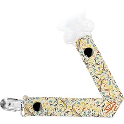 Swirly Floral Pacifier Clip (Personalized)