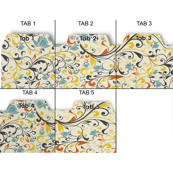 Swirly Floral Page Dividers - Set of 5 - Approval