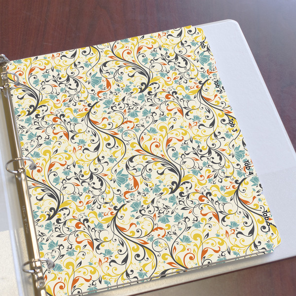 Swirly Floral Page Dividers - Set of 5 - In Context