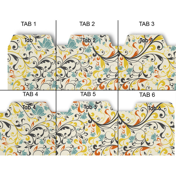 Swirly Floral Page Dividers - Set of 6 - Approval