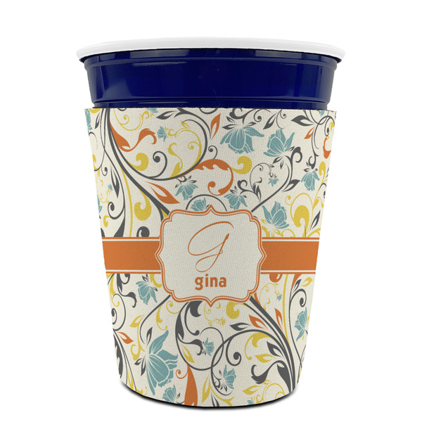Swirly Floral Party Cup Sleeves - without bottom - FRONT (on cup)
