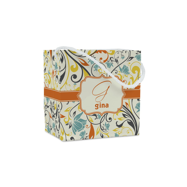 Custom Swirly Floral Party Favor Gift Bags - Gloss (Personalized)