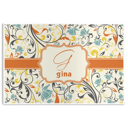 Swirly Floral Disposable Paper Placemats (Personalized)