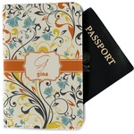 Swirly Floral Passport Holder - Fabric (Personalized)