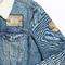Swirly Floral Patches Lifestyle Jean Jacket Detail