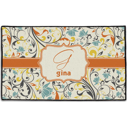 Swirly Floral Door Mat - 60"x36" (Personalized)