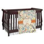 Swirly Floral Baby Blanket (Single Sided) (Personalized)