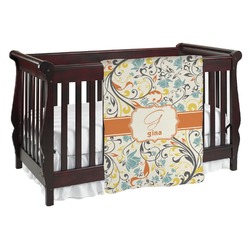Swirly Floral Baby Blanket (Personalized)