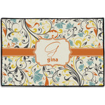 Swirly Floral Door Mat - 36"x24" (Personalized)