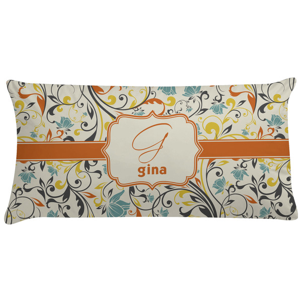 Custom Swirly Floral Pillow Case - King (Personalized)