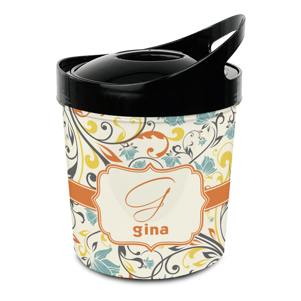 Custom Swirly Floral Plastic Ice Bucket (Personalized)