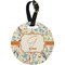 Swirly Floral Personalized Round Luggage Tag
