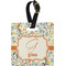 Swirly Floral Personalized Square Luggage Tag