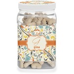 Swirly Floral Dog Treat Jar (Personalized)