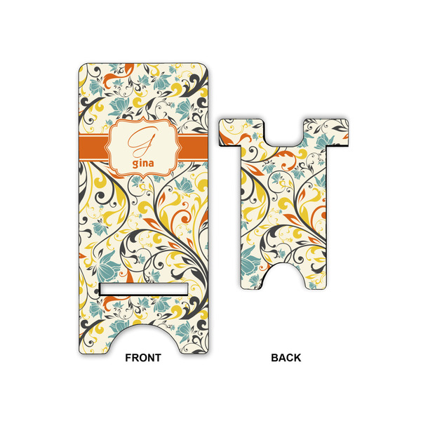 Swirly Floral Phone Stand - Front & Back