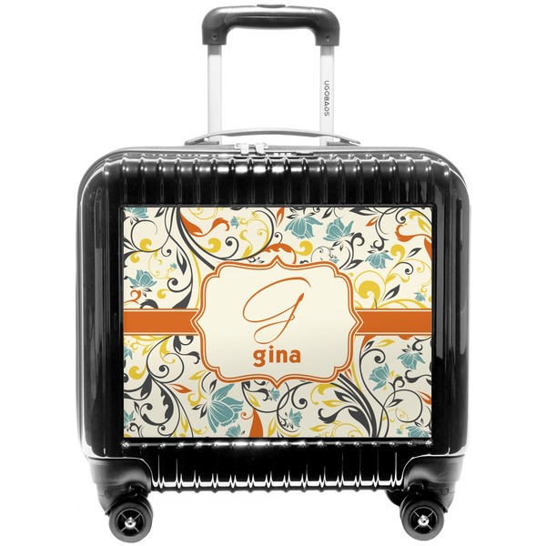 Custom Swirly Floral Pilot / Flight Suitcase (Personalized)